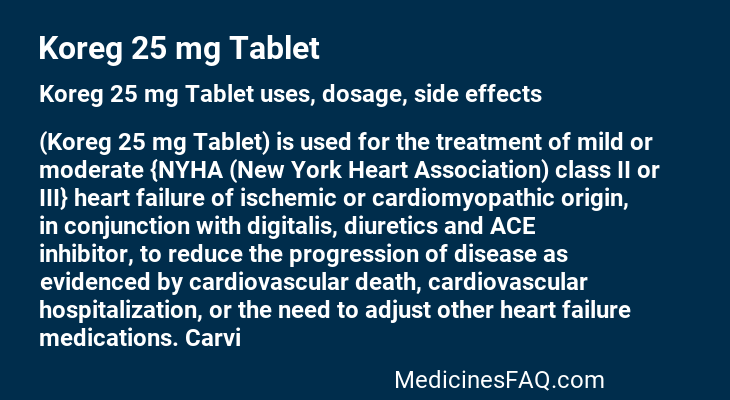 Koreg 25 mg Tablet