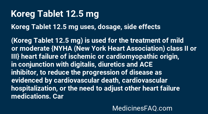 Koreg Tablet 12.5 mg