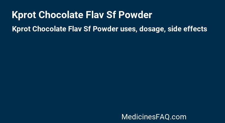 Kprot Chocolate Flav Sf Powder