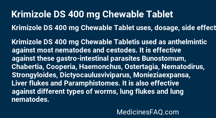 Krimizole DS 400 mg Chewable Tablet