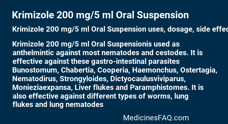 Krimizole 200 mg/5 ml Oral Suspension