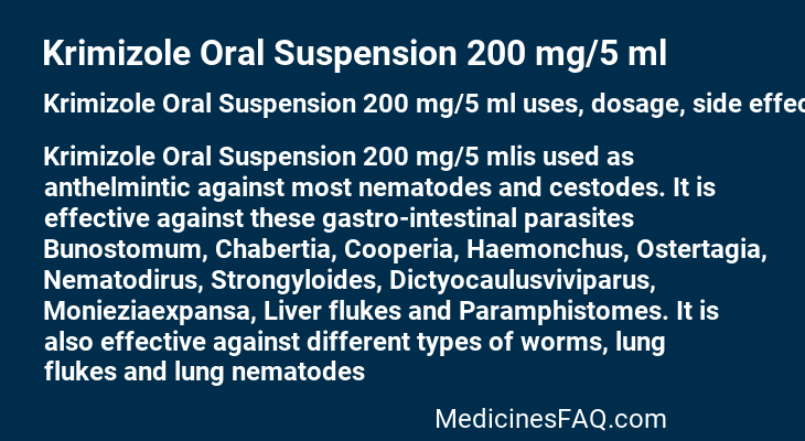 Krimizole Oral Suspension 200 mg/5 ml