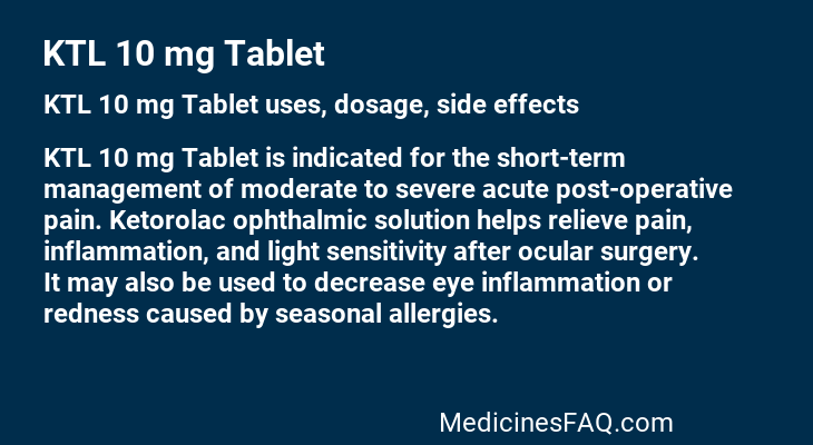 KTL 10 mg Tablet