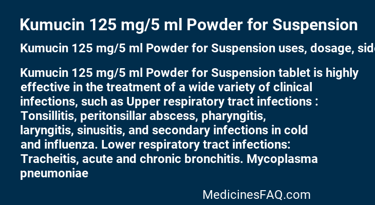 Kumucin 125 mg/5 ml Powder for Suspension