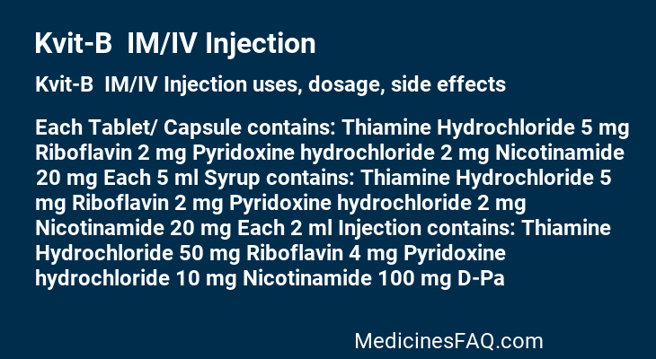 Kvit-B  IM/IV Injection