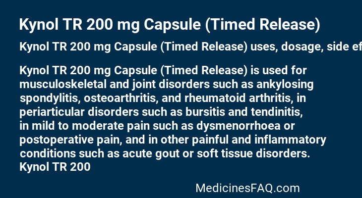 Kynol TR 200 mg Capsule (Timed Release)