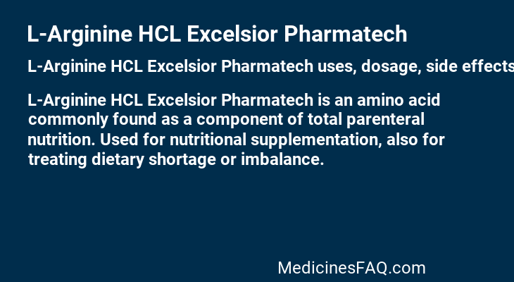 L-Arginine HCL Excelsior Pharmatech