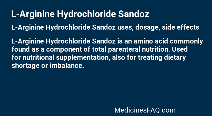 L-Arginine Hydrochloride Sandoz