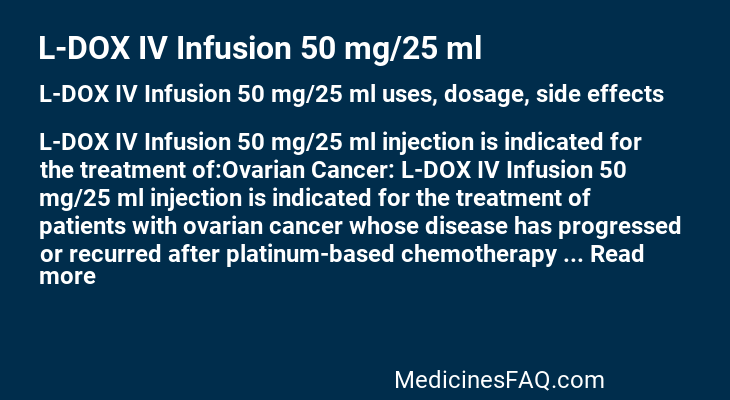 L-DOX IV Infusion 50 mg/25 ml