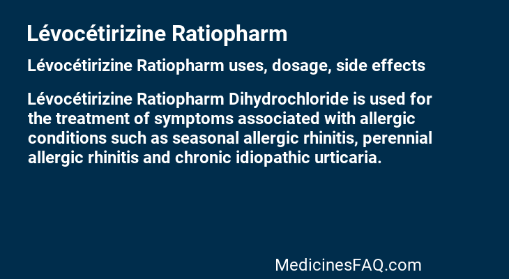 Lévocétirizine Ratiopharm