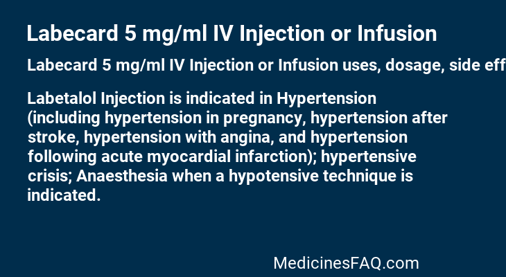 Labecard 5 mg/ml IV Injection or Infusion