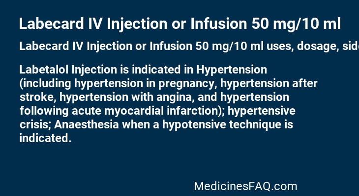 Labecard IV Injection or Infusion 50 mg/10 ml