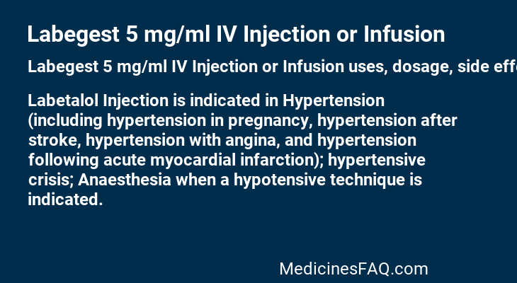 Labegest 5 mg/ml IV Injection or Infusion