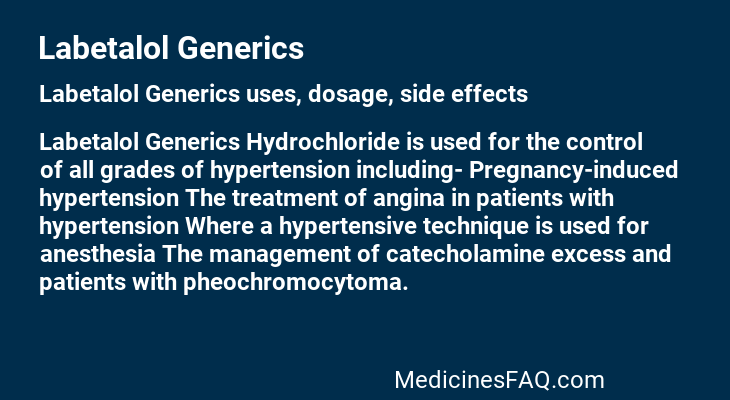 Labetalol Generics