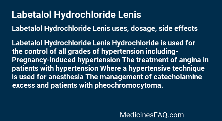 Labetalol Hydrochloride Lenis