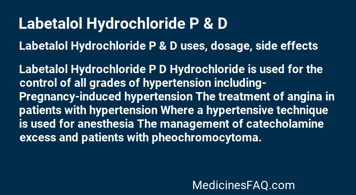 Labetalol Hydrochloride P & D