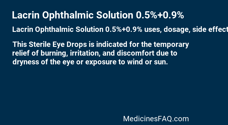 Lacrin Ophthalmic Solution 0.5%+0.9%