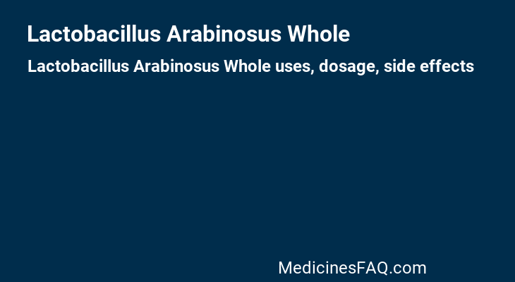 Lactobacillus Arabinosus Whole