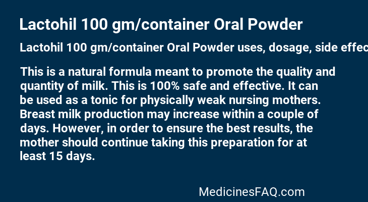 Lactohil 100 gm/container Oral Powder