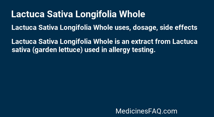 Lactuca Sativa Longifolia Whole