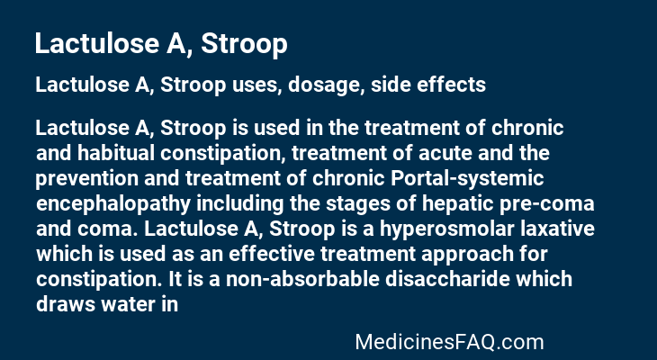 Lactulose A, Stroop