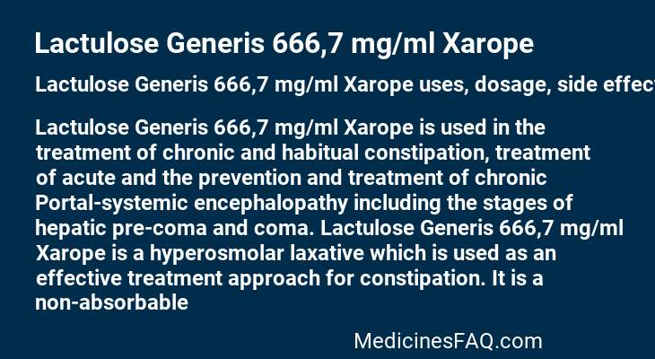 Lactulose Generis 666,7 mg/ml Xarope