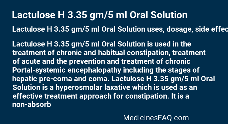 Lactulose H 3.35 gm/5 ml Oral Solution