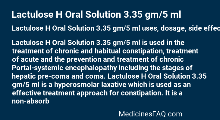 Lactulose H Oral Solution 3.35 gm/5 ml