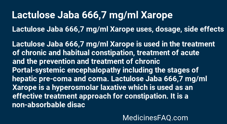 Lactulose Jaba 666,7 mg/ml Xarope