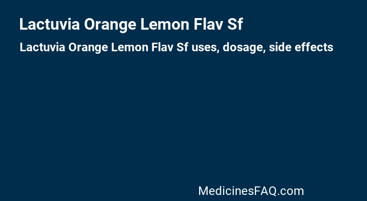 Lactuvia Orange Lemon Flav Sf