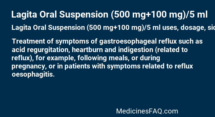 Lagita Oral Suspension (500 mg+100 mg)/5 ml