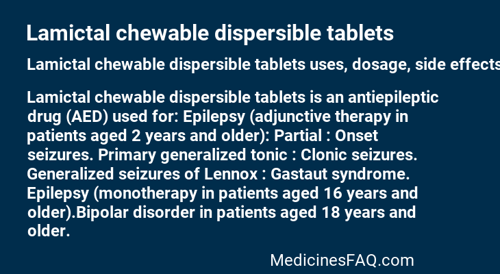 Lamictal chewable dispersible tablets