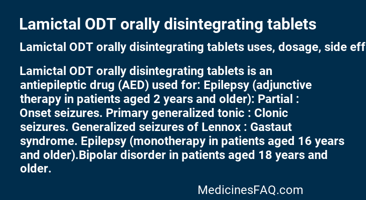 Lamictal ODT orally disintegrating tablets