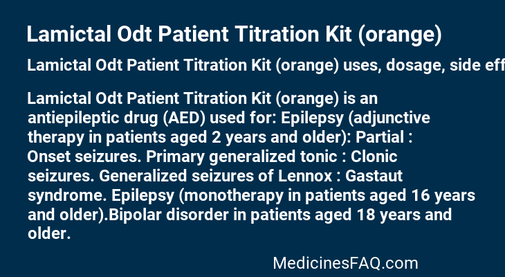 Lamictal Odt Patient Titration Kit (orange)