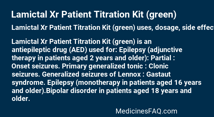 Lamictal Xr Patient Titration Kit (green)