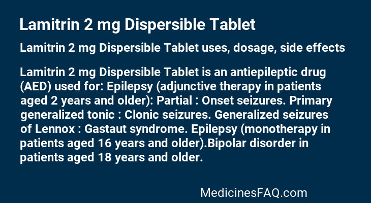 Lamitrin 2 mg Dispersible Tablet