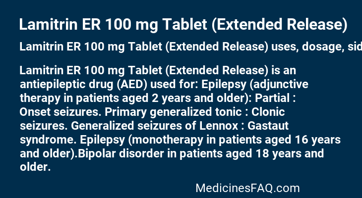 Lamitrin ER 100 mg Tablet (Extended Release)