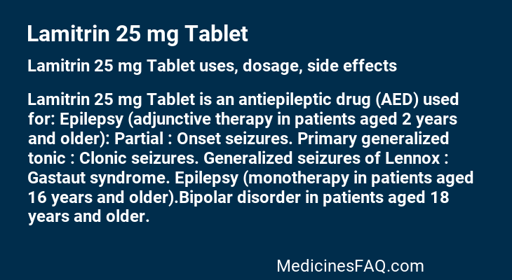 Lamitrin 25 mg Tablet