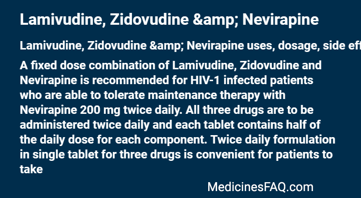 Lamivudine, Zidovudine & Nevirapine