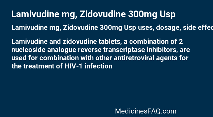 Lamivudine mg, Zidovudine 300mg Usp