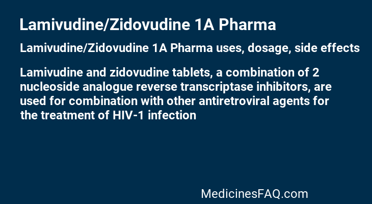 Lamivudine/Zidovudine 1A Pharma