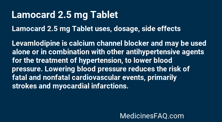 Lamocard 2.5 mg Tablet