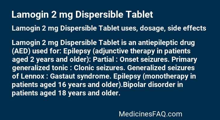 Lamogin 2 mg Dispersible Tablet