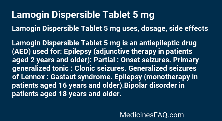 Lamogin Dispersible Tablet 5 mg