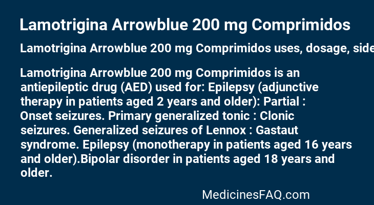 Lamotrigina Arrowblue 200 mg Comprimidos