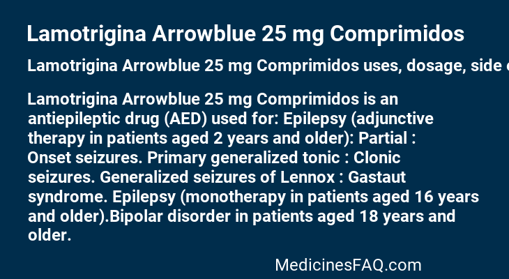 Lamotrigina Arrowblue 25 mg Comprimidos