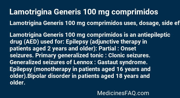 Lamotrigina Generis 100 mg comprimidos