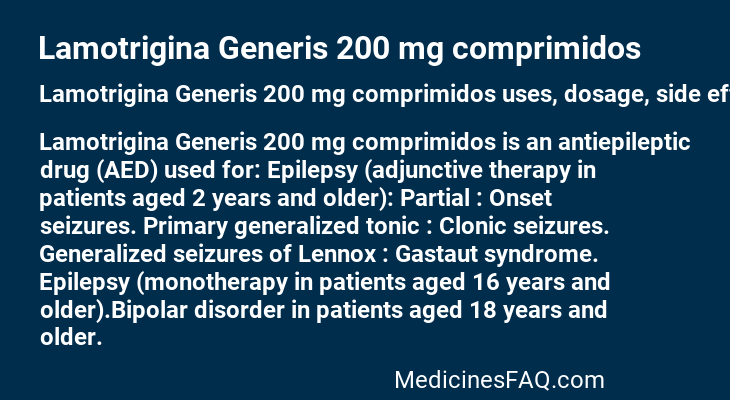 Lamotrigina Generis 200 mg comprimidos