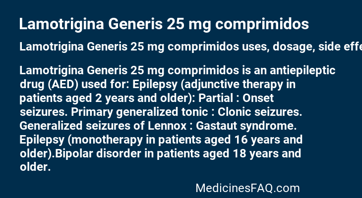 Lamotrigina Generis 25 mg comprimidos