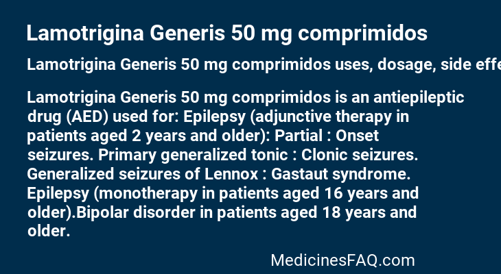 Lamotrigina Generis 50 mg comprimidos